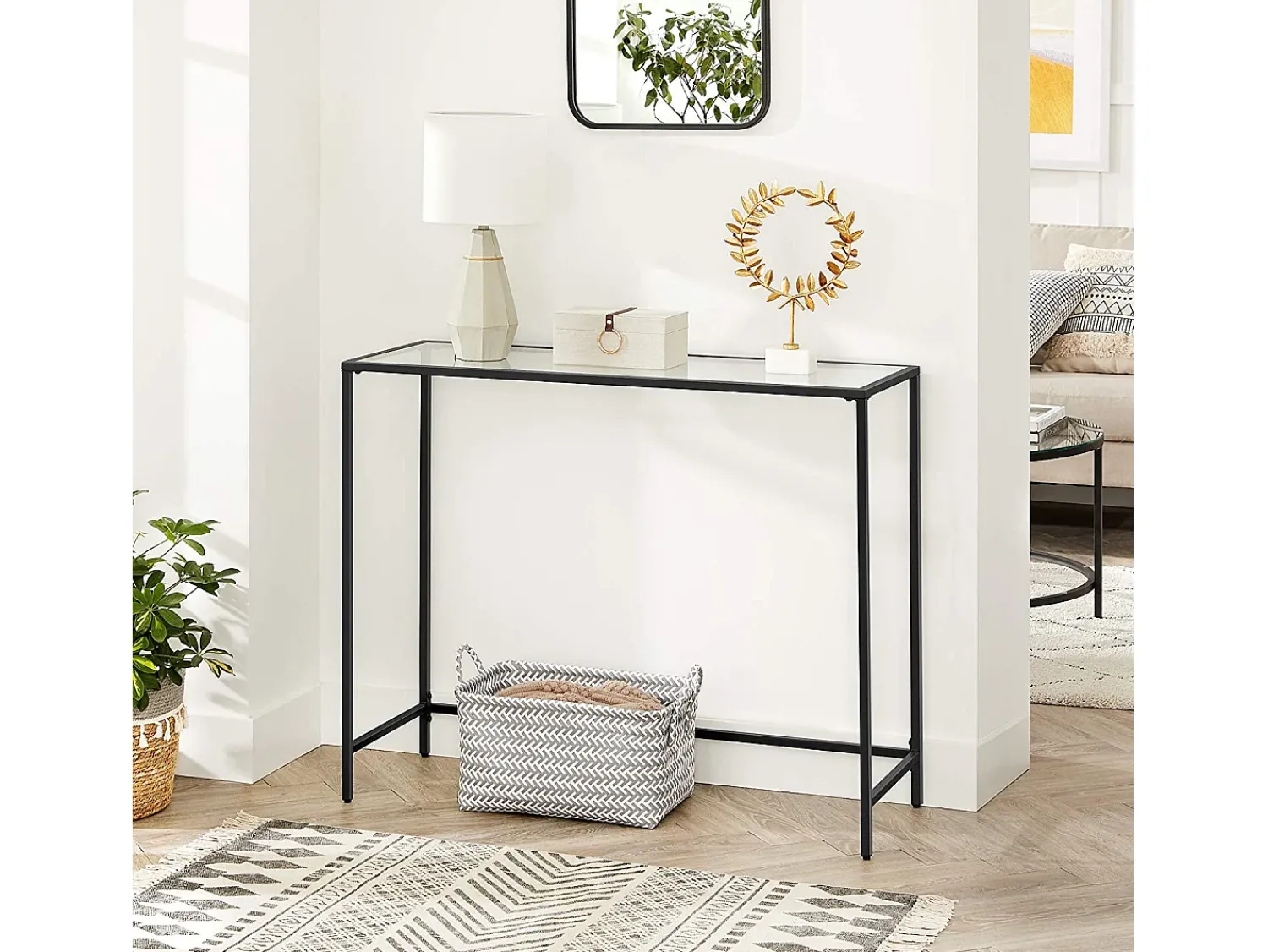 Consola| Mesa Consola 100x35x80 cm preta Preto