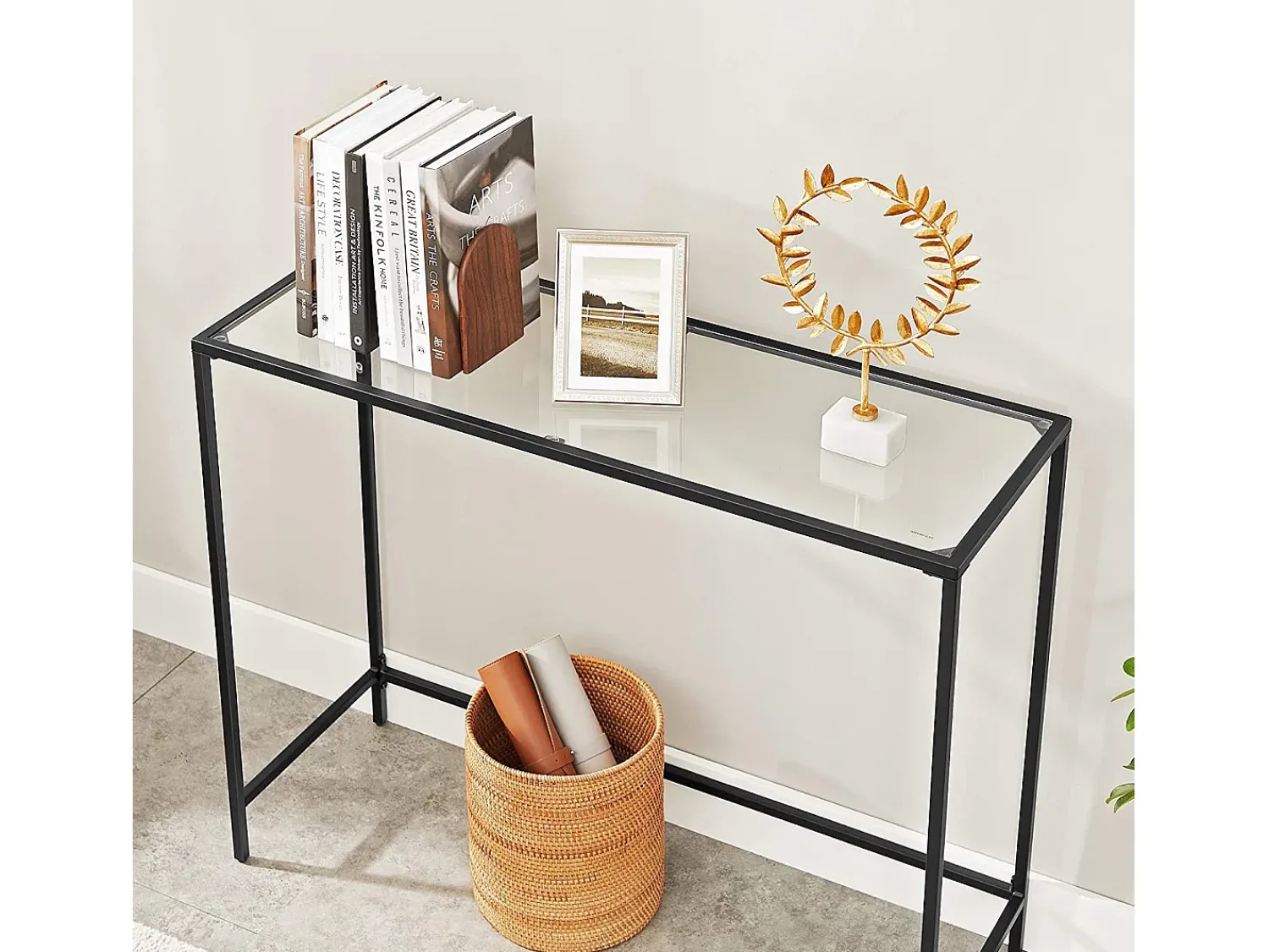 Consola| Mesa Consola 100x35x80 cm preta Preto