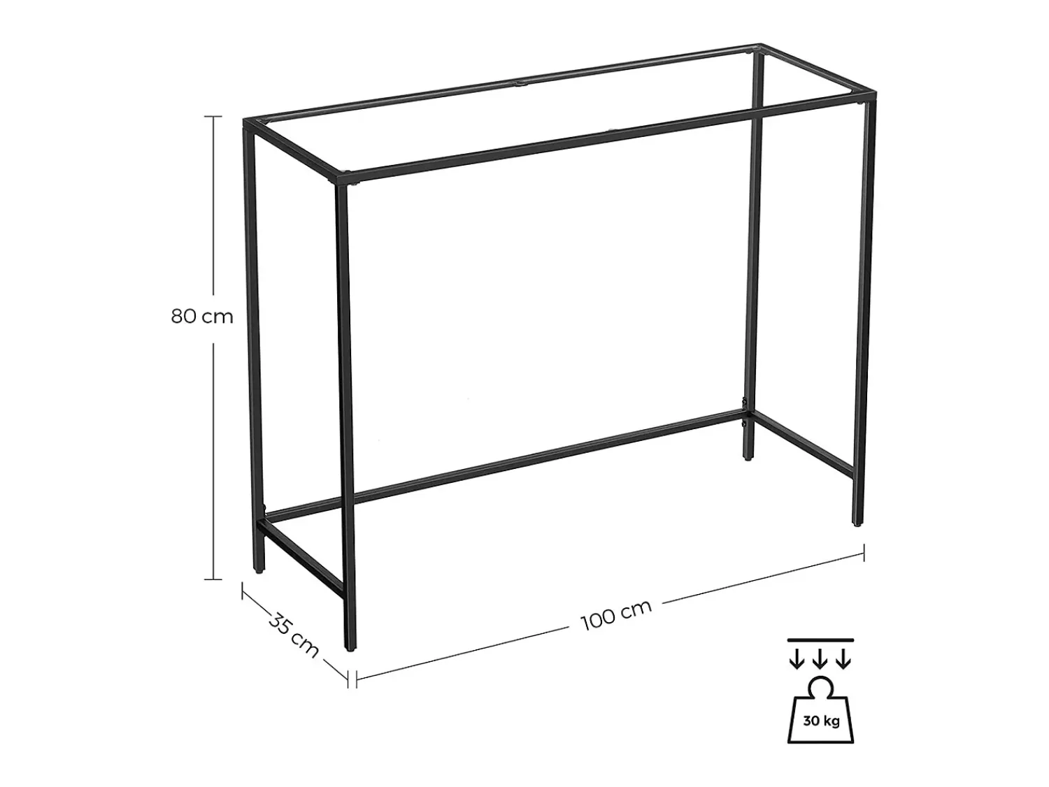 Consola| Mesa Consola 100x35x80 cm preta Preto