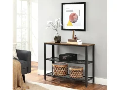 Mesa Consola 101,5x35x80 cm preta^ Consola