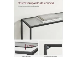 Consola| Mesa Consola 20x100x80 cm Tinta e Cinza Ardósia Preto