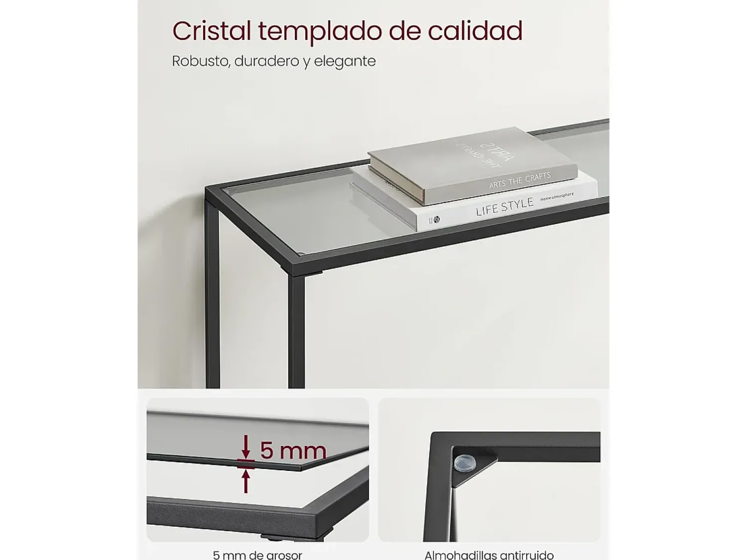 Consola| Mesa Consola 20x100x80 cm Tinta e Cinza Ardósia Preto