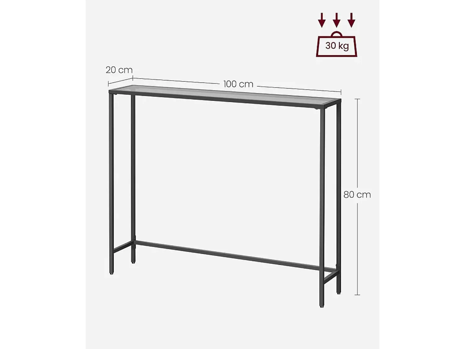 Consola| Mesa Consola 20x100x80 cm Tinta e Cinza Ardósia Preto