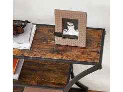 Mesa Consola 120x30x80 cm Preto Vintage Castanho^ Consola
