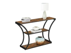 Mesa Consola 120x30x80 cm Preto Vintage Castanho^ Consola