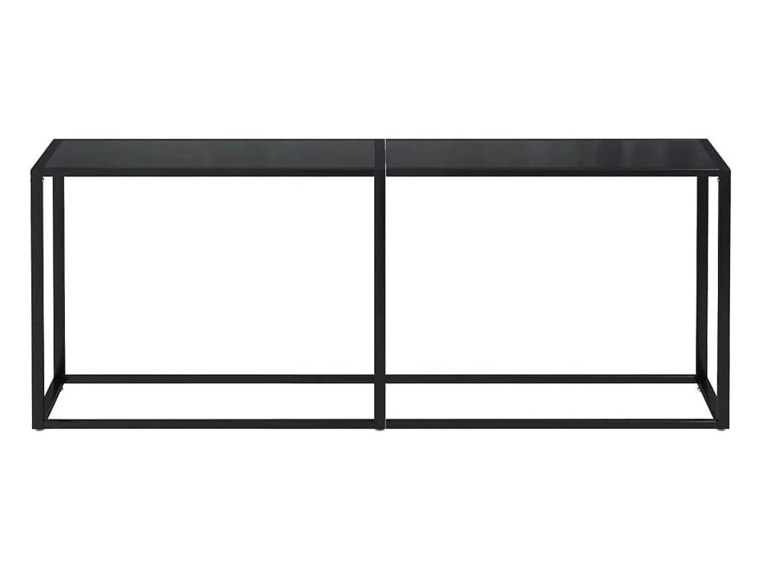 Consola* Mesa consola 200x35x75,5 cm vidro temperado PT728186 Preto