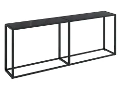 Consola* Mesa consola 200x35x75,5 cm vidro temperado PT728186 Preto