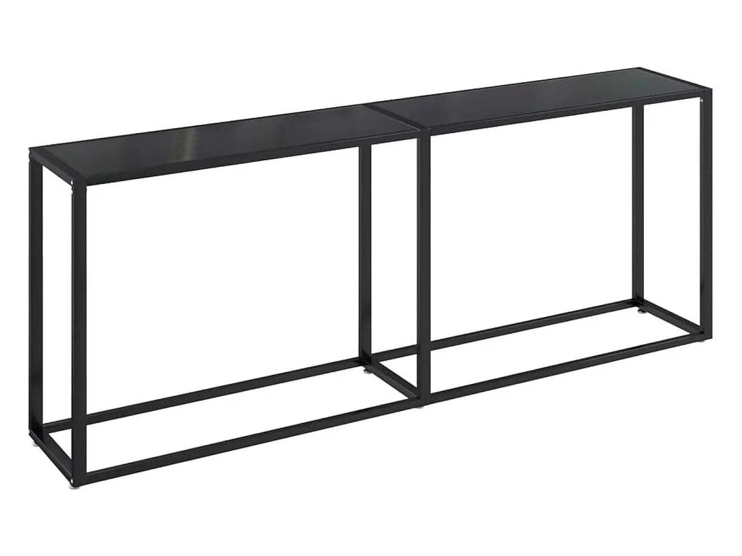 Consola* Mesa consola 200x35x75,5 cm vidro temperado PT728186 Preto
