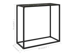 Consola|vidaxl Mesa consola 80x35x75 cm vidro temperado Preto