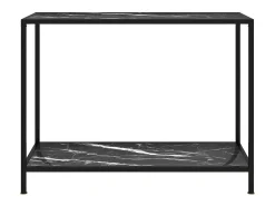 Consola* Mesa consola 100x35x75 cm vidro temperado PT908348 Preto