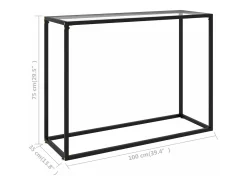 Consola*vidaxl Mesa consola 100x35x75 cm vidro temperado Transparente