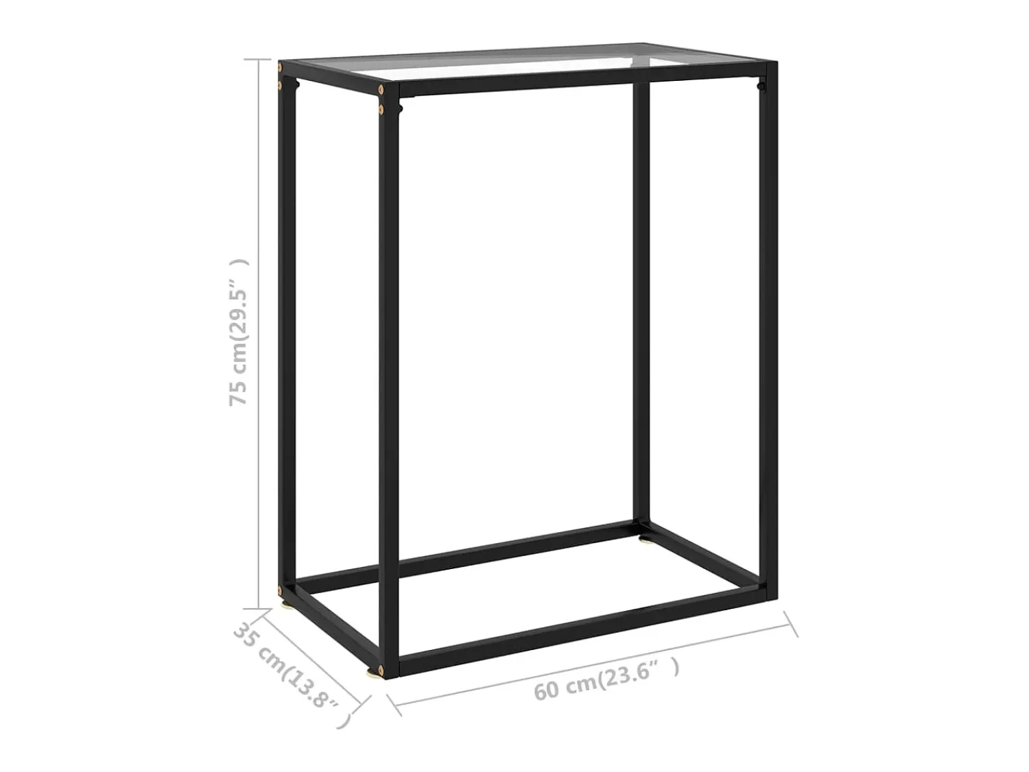 Consola|vidaxl Mesa consola 60x35x75 cm vidro temperado Transparente