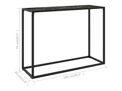 vidaxl Mesa consola 100x35x75 cm vidro temperado^ Consola