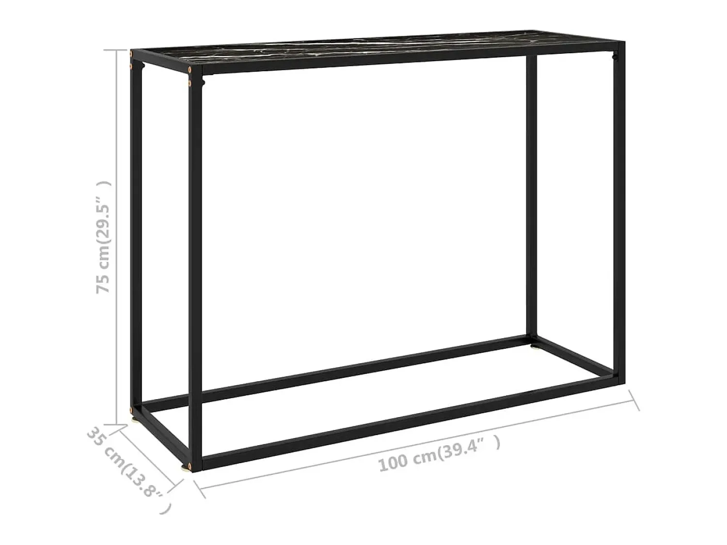 vidaxl Mesa consola 100x35x75 cm vidro temperado^ Consola