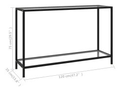 vidaxl Mesa consola 120x35x75 cm vidro temperado^ Consola