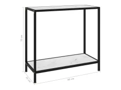 Sale vidaxl Mesa consola 80x35x75 cm vidro temperado Branco
