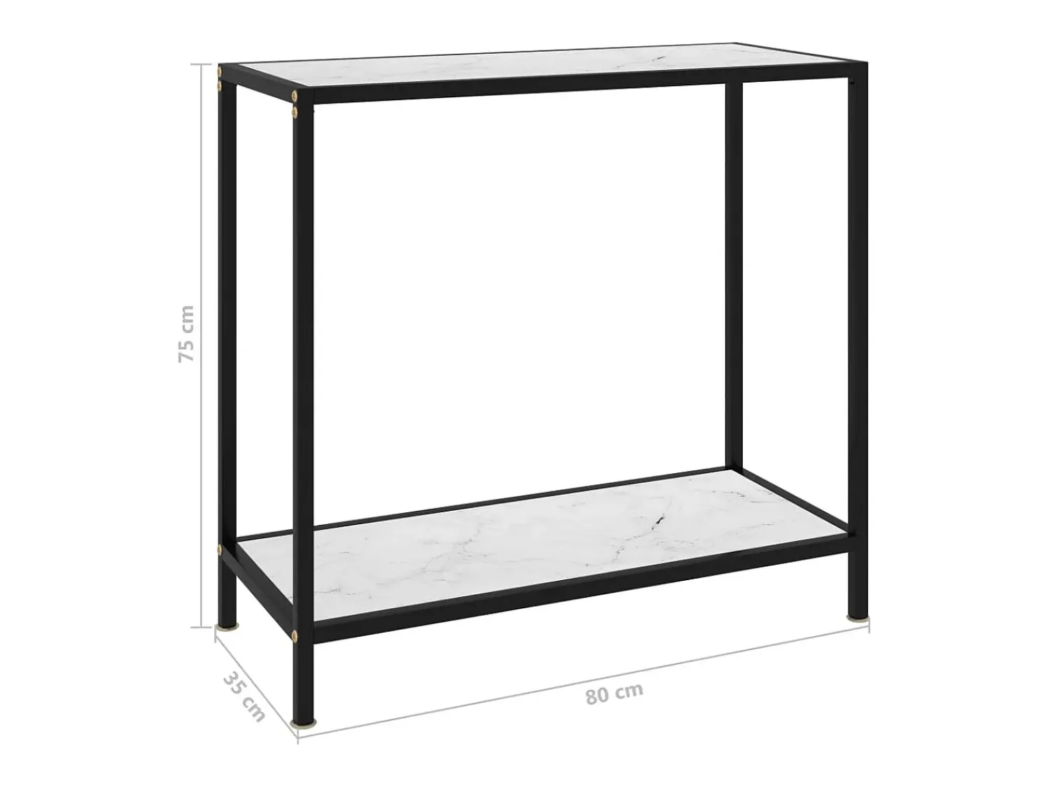 Sale vidaxl Mesa consola 80x35x75 cm vidro temperado Branco
