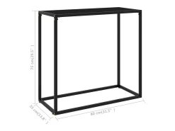 Consola*vidaxl Mesa consola 80x35x75 cm vidro temperado Preto