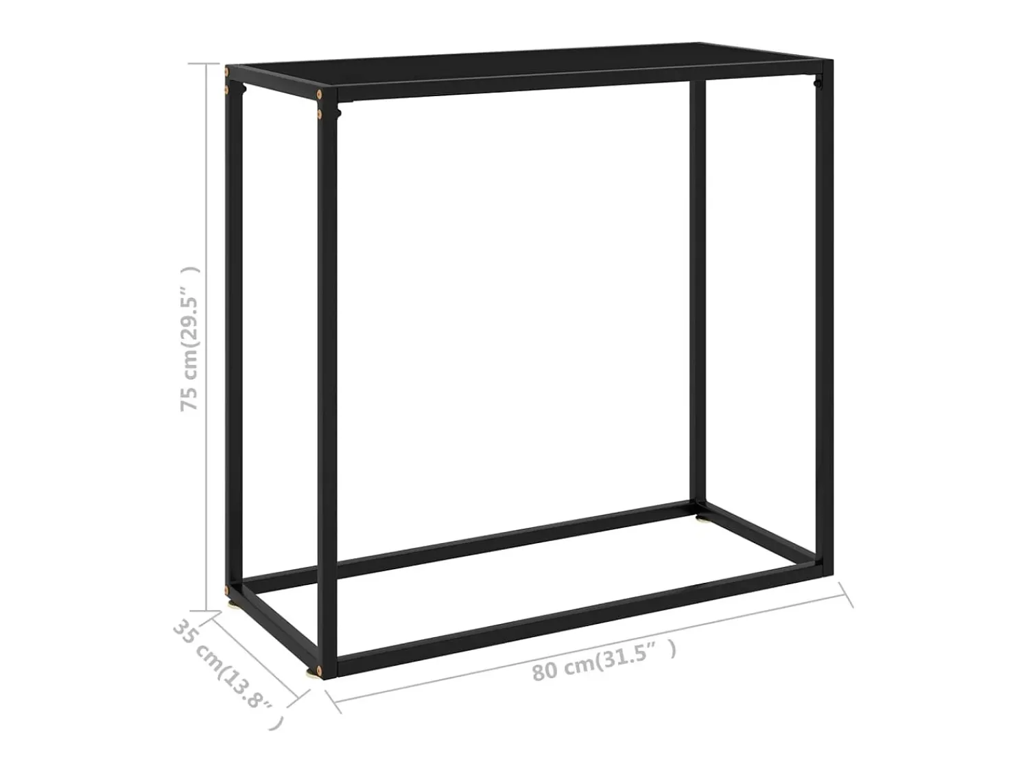 Consola*vidaxl Mesa consola 80x35x75 cm vidro temperado Preto