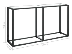 Discount vidaxl Mesa consola 140x35x75,5 cm vidro temperado Transparente