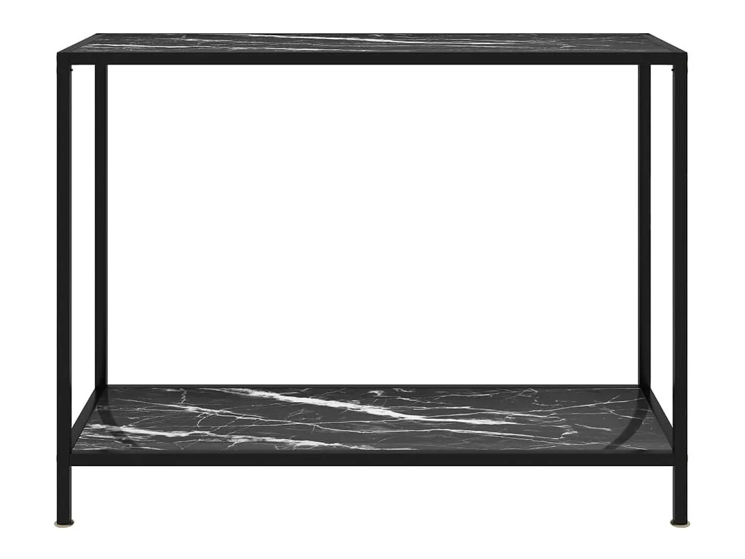 Consola|vidaxl Mesa consola 100x35x75 cm vidro temperado Preto