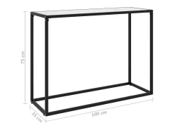 Consola|vidaxl Mesa consola 100x35x75 cm vidro temperado Branco