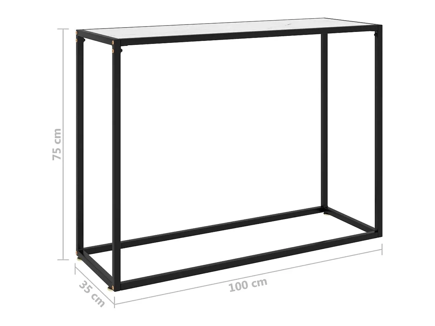 Consola|vidaxl Mesa consola 100x35x75 cm vidro temperado Branco