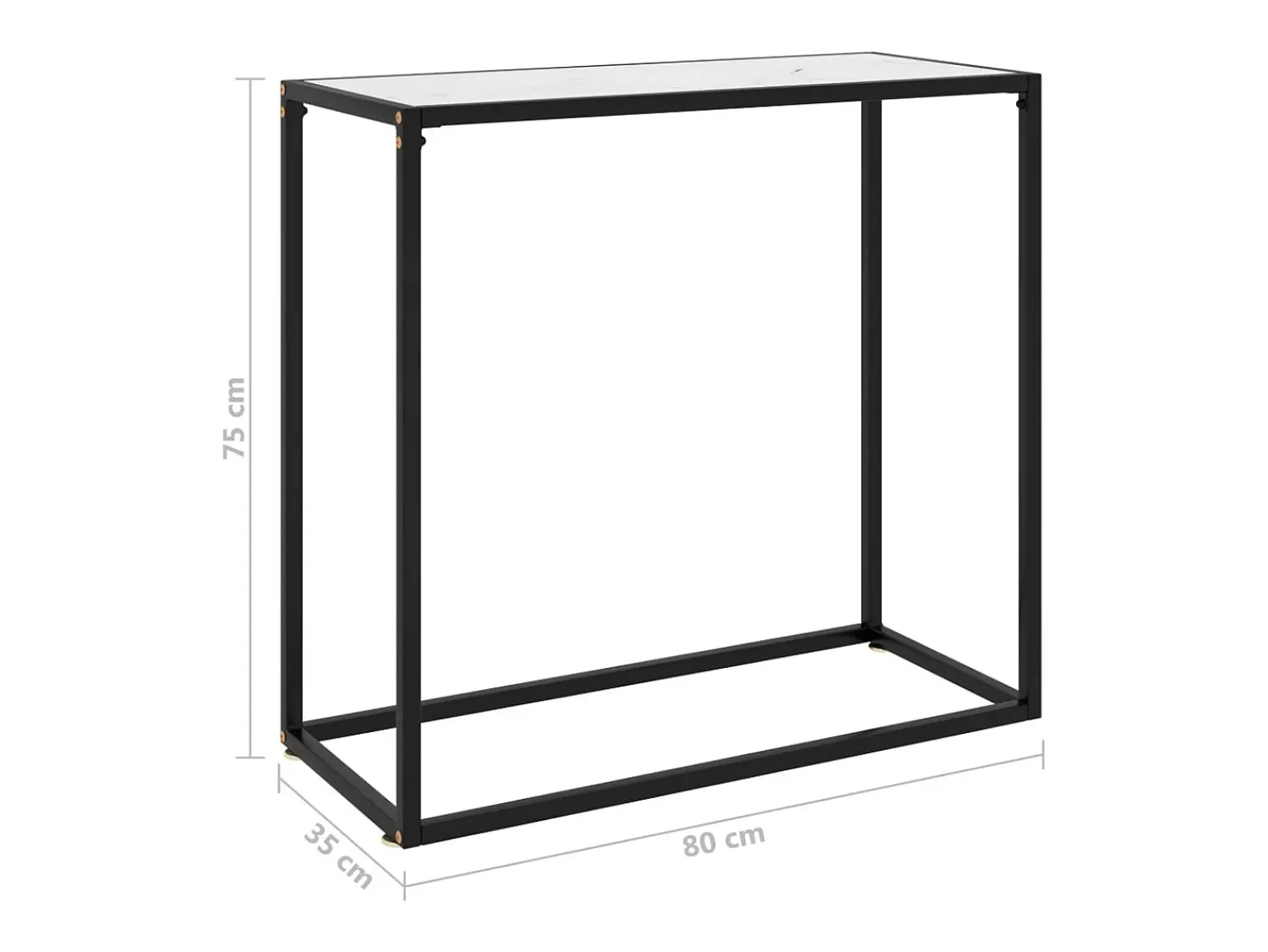 Consola*vidaxl Mesa consola 80x35x75 cm vidro temperado Branco
