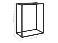 Consola|vidaxl Mesa consola 60x35x75 cm vidro temperado Preto