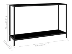 vidaxl Mesa consola 120x35x75 cm vidro temperado^ Consola