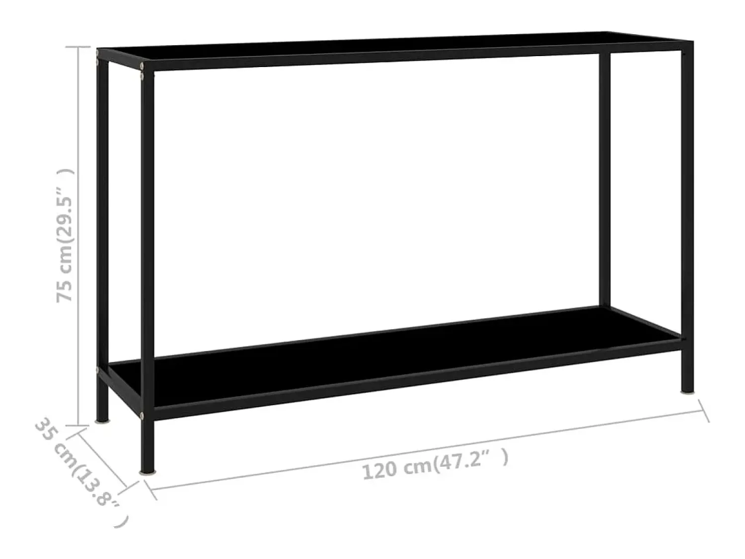 vidaxl Mesa consola 120x35x75 cm vidro temperado^ Consola