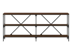 Consola| Mesa consola 180x30x75cm deriv. madeira/ferro carvalho PT499389 Castanho