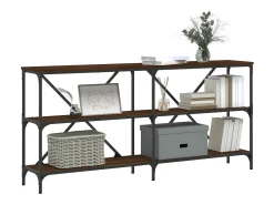 Mesa consola 160x30x75cm deriv. madeira/ferro carvalho PT683259^ Consola