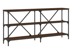 Mesa consola 160x30x75cm deriv. madeira/ferro carvalho PT683259^ Consola