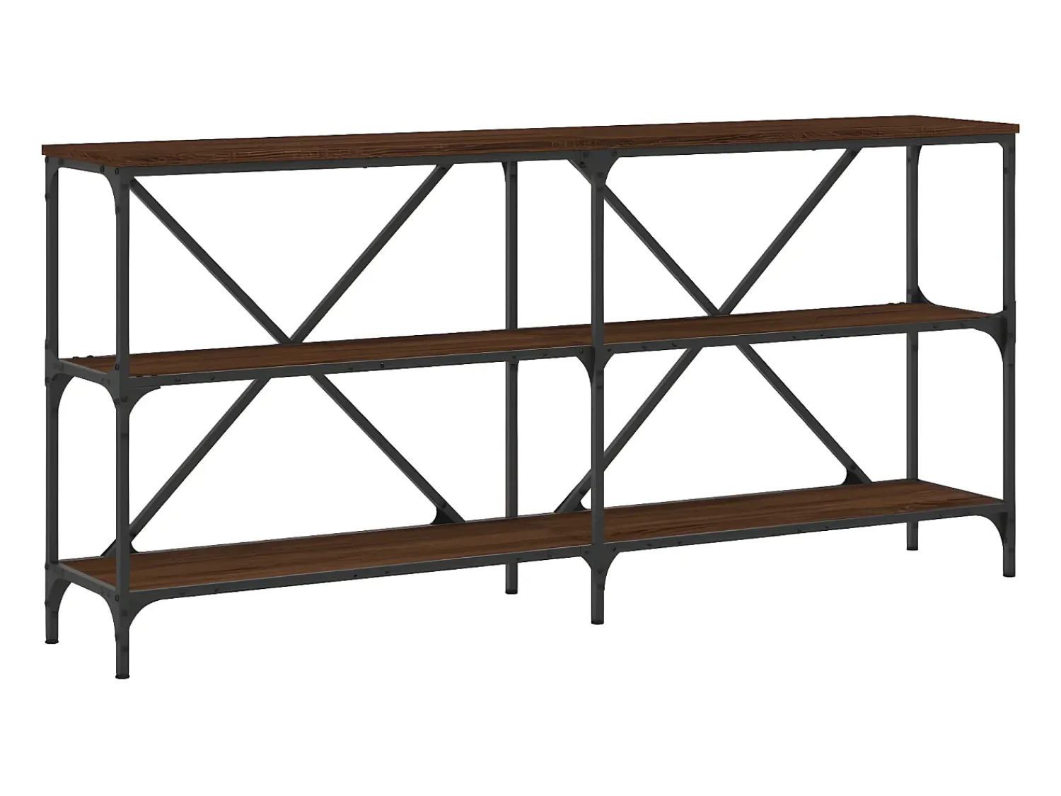 Mesa consola 160x30x75cm deriv. madeira/ferro carvalho PT683259^ Consola