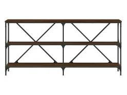 Mesa consola 160x30x75cm deriv. madeira/ferro carvalho PT683259^ Consola