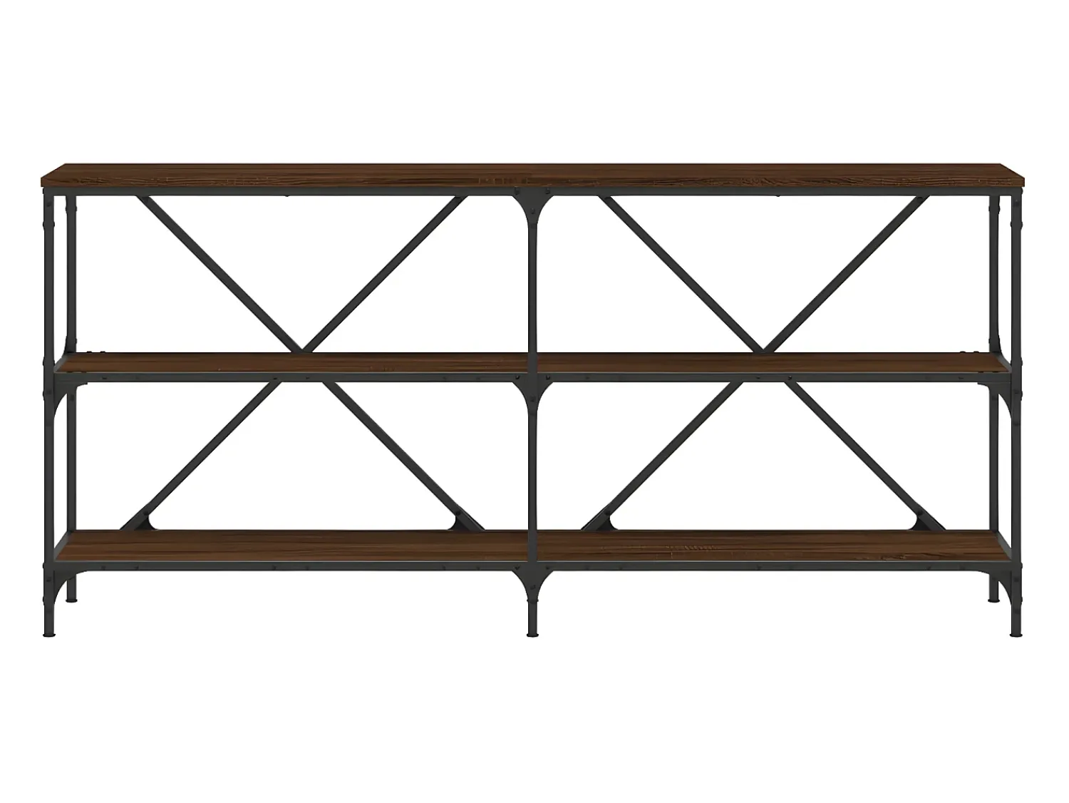 Mesa consola 160x30x75cm deriv. madeira/ferro carvalho PT683259^ Consola