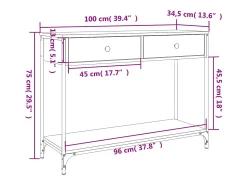 vidaxl Mesa consola 100x34,5x75cm derivados de madeira sonoma^ Consola