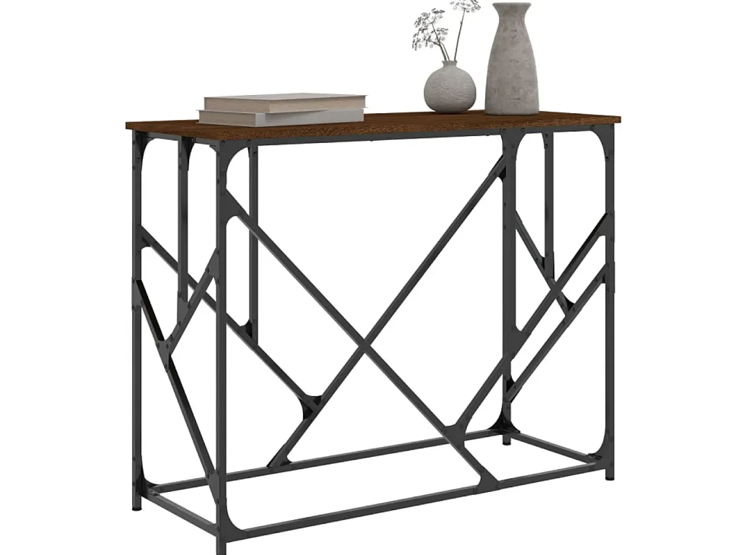 Mesa consola 100x40x80cm derivados de madeira carvalho PT392614^ Consola