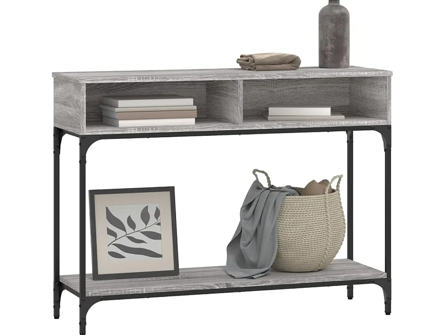 Consola* Mesa consola 100x30,5x75cm derivados de madeira sonoma PT662377 Cinzento