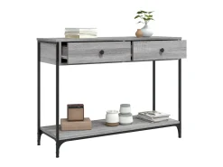 Consola* Mesa consola 100x34,5x75cm derivados de madeira sonoma PT628412 Cinzento