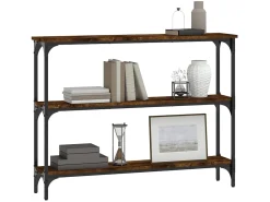 Consola* Mesa consola 100x22,5x75cm derivados de madeira carvalho fumado PT783537 Castanho