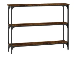 Consola* Mesa consola 100x22,5x75cm derivados de madeira carvalho fumado PT783537 Castanho
