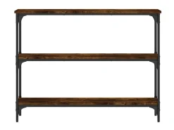 Consola* Mesa consola 100x22,5x75cm derivados de madeira carvalho fumado PT783537 Castanho