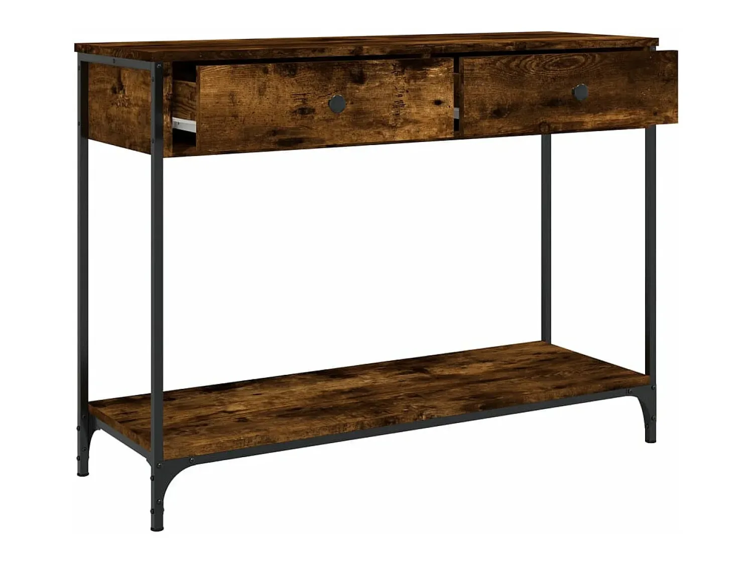 vidaxl Mesa consola 100x34,5x75cm derivados de madeira carvalho fumado^ Consola