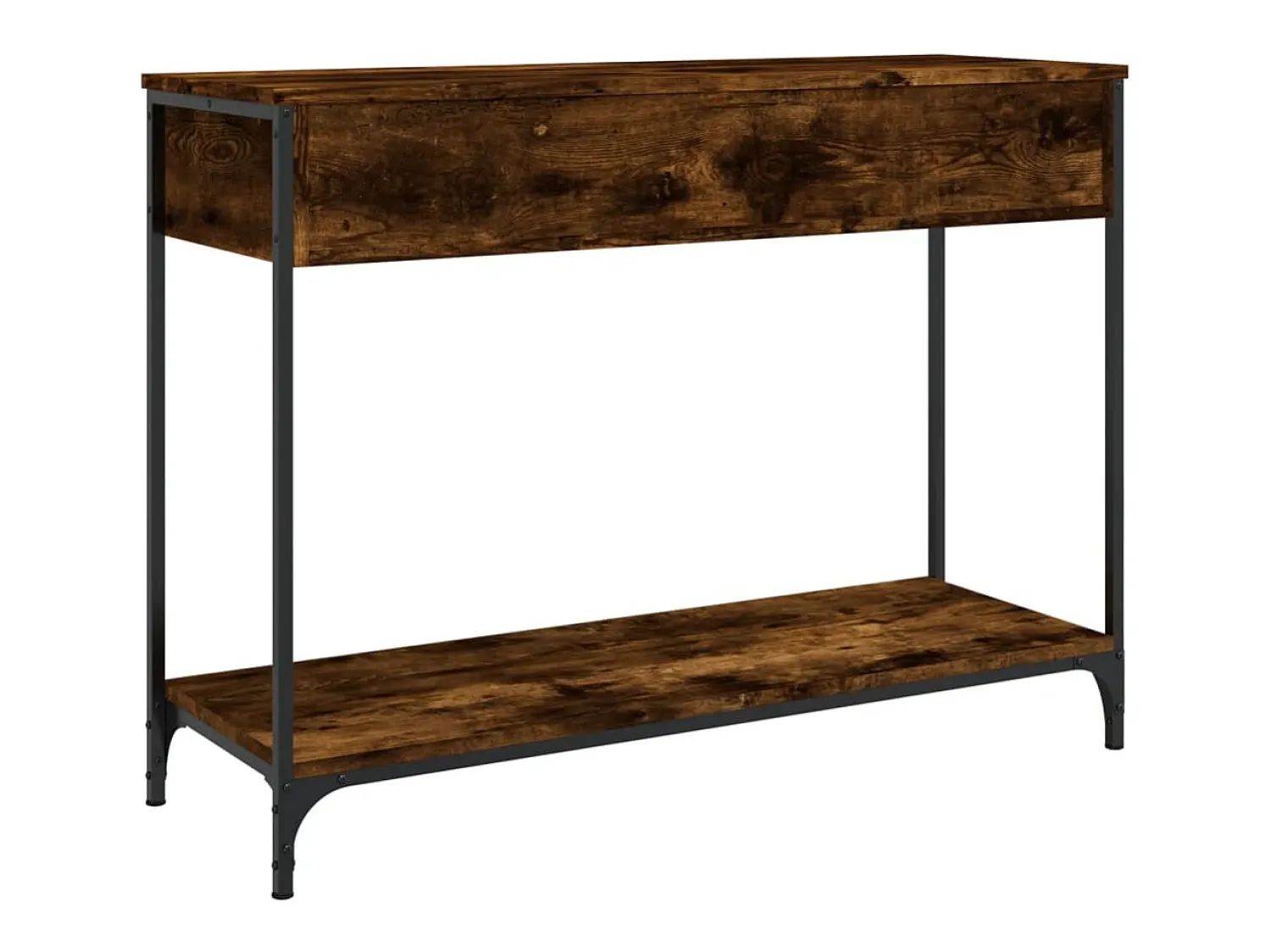 vidaxl Mesa consola 100x34,5x75cm derivados de madeira carvalho fumado^ Consola