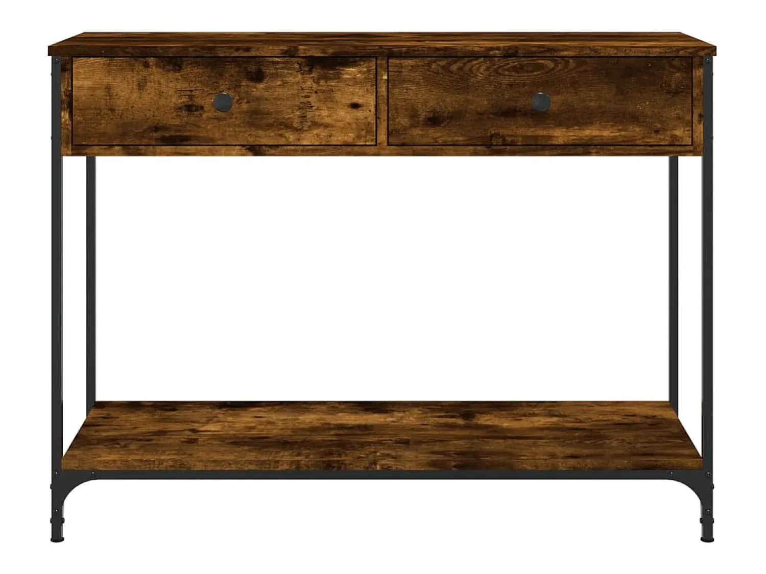 vidaxl Mesa consola 100x34,5x75cm derivados de madeira carvalho fumado^ Consola