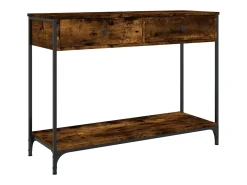 vidaxl Mesa consola 100x34,5x75cm derivados de madeira carvalho fumado^ Consola