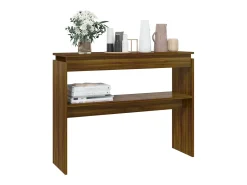 Consola* Mesa consola 102x30x80cm derivados de madeira carvalho PT158326 Castanho