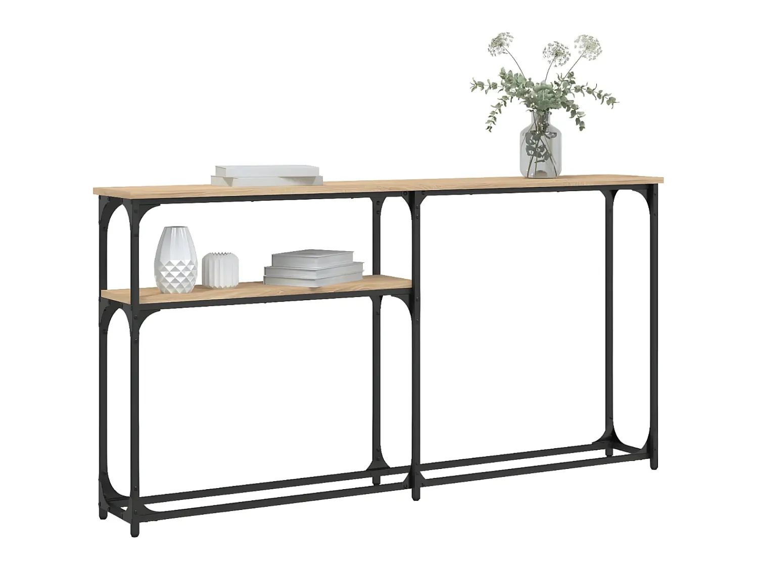 Mesa consola 145x22,5x75cm derivados de madeira carvalho sonoma PT811642^ Consola